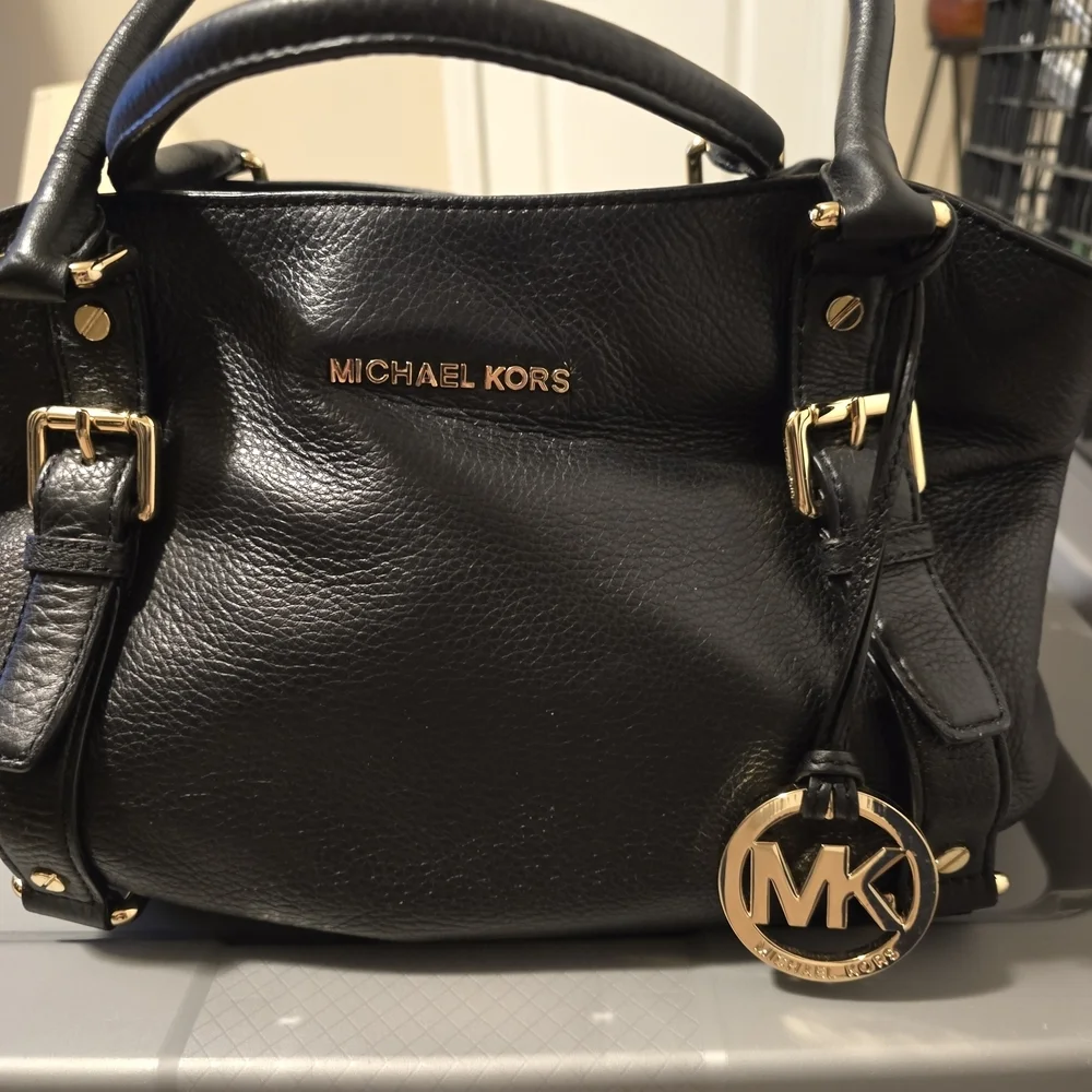 Michael Kors Black Tote with Gold Accents